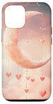 Coque pour iPhone 12/12 Pro Coeurs croissant de lune de Saint-Valentin