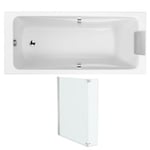 Pack baignoire droite 180 X 80 JACOB DELAFON Odéon Up + pare bain 2 volets chromé