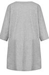 Janet & Joyce Femme Grandes Tailles T-Shirt Oversized à col Rond et Manches 3/4, imprimé Ours de Noël Gris Clair 48 200319166-46