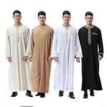 Men Mu  Saudi Robe Kaftan Dubai Tunic Long Top Blouse Thobe Clothes CMK camel XL