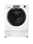 Haier Series 4 Hwdq90B416Fwb-Uk Integrated 9Kg/5Kg Washer Dryer, 1600 Rpm, D Rated - White With Black Door - Washer Dryer With Installation