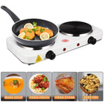 Double Electric Hot Plate Portable Travel Table Top Cooker Hob 2000W Stove