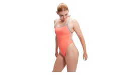 Maillot de bain femme speedo solid vback training orange   bleu