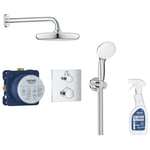 Grohe - Ensemble douche encastrable Grohtherm Tempesta 210 avec nettoyant robinetterie GrohClean - Chromé