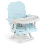 KikkaBoo Réhausseur de chaise PAPPO, Booster jusqu'à 36 mois, siège élévateur pliable, plateau amovible, chaise haute de voyage portable et réglable, compact, bleu