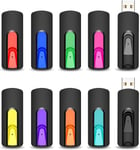 Clé USB 64 Go,Lot de 10 Clef USB 2.0 64Go Rétractable Mémoire de Stockage Externe Flash Drive pour Ordinateur/Télévision/Autoradio pour Bureau de Travail/Études (10 Couleures USB 2.0).[Y35]