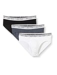 Calvin Klein Men's Surge Hip Brief 3pk 000np2420a Hip Briefs, Multicolour (Black/White/Turbulence), M