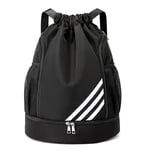 Den nya Gym Sports Bag Ladies Drawstring Bolsas Black