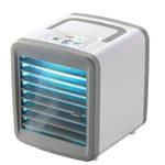 Portable Mini Air Cooler Small Air Cooler Office Air Purifier and Cooling Fan USB Charging 2 Speed Settings 15 * 14.5 * 16.6cm-White