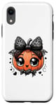 iPhone XR halloween Black Coquette Bow pumpkin design halloween Case