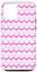 Coque pour iPhone 14 Pro Élégant motif vagues nuances couleur rose bonbon