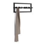 Umbra Cubiko Wall Mounted Coat Rack with Moving Hooks, Modern Coat Panel, One Size, Black