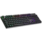 Cooler Master SK653 Clavier Mécanique sans Fil Layout DE, Hybride Bluetooth/Filaire, Pleine Taille, Touches Flottantes Low Profile, Red Switches, Rétroéclairage RGB, Compatible PC & MacOS, Gris Métal