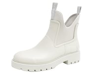 Calvin Klein Bottines en Caoutchouc Femme Mid Rainboot Chelsea Courtes, Gris (Oyster Mushroom), 40