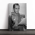 Big Box Art Canvas Print Wall Art Humphrey Bogart | Mounted and Stretched Box Frame Picture | Home Decor for Kitchen, Living, Dining Room, Bedroom, Hallway, Multi-Colour, 24x16 Inch