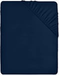 Utopia Bedding Drap Housse - Bleu Marine, 160 x 200 cm - Bonnets 35 cm pour Matelas Épais - Polyester Microfibre Brossée