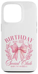 iPhone 13 Pro Cute Pink Coquette Girly Bows Year 1938 Birthday Social Club Case