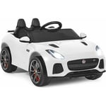 Goplus - 12V Jaguar Voiture Electrique avec Télécommande pour Enfants, Cabriolet 3-5 km/h Démarrage/Frein en Douceur,Sons et Musique avec Volume