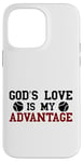 Coque pour iPhone 14 Pro Max God's Love is My Advantage Christian Tennis Jesus Christ