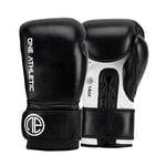 One Athletic UNDISPUTED Mk I Leather Strap Glove, 16 oz Size, Black