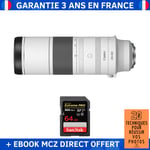 Canon RF 200-800mm F6.3-9 IS USM + 1 SanDisk 64GB Extreme PRO UHS-II SDXC 300 MB/s + Ebook '20 Techniques pour Réussir vos Photos' - Objectif Canon RF