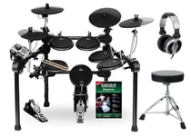 Batterie Percussion Drum Set Electronique E-Drum Kit Tabouret Casque Baguettes