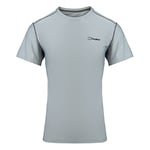 Berghaus Men's 24/7 Short Sleeve Crew Tech Baselayer T-Shirt, Monument Grey, XS