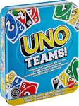 Mattel Games UNO Teams Jeu de cartes pour enfants et adultes, pour des soirées jeux en famille, en voyage et lors de fêtes, avec des règles spéciales pour jouer en équipes de deux, JDM40