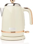 Haden - Salcombe Cream & Copper Kettle - Rapid Boil - 360 Cordless -Steel - 1.7L