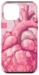 Coque pour iPhone 12 mini Rose Pop Art Anatomique Coeur Carreaux