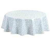 Home Direct Nappe Toile cirée PVC Ronde 140 cm Oeuf de Canard, Bleu Vert