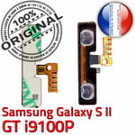 ORIGINAL Samsung Galaxy S2 GT i9100P Nappe Bouton Volume à souder Contacts Dorés