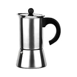 Ibili - Cafetière à Expresso Indubasic, 6 Tasses, 280 ml, Acier Inoxydable, Compatible avec les Plaques à Induction