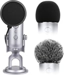 2 Pcs Microphone Fourrure Pare-Br Mic Cover Mousse Pour Blue Yeti + Microphone Pop Filtre Double Couche Masque Bouclier Fit Mic Blue Yeti Et Yeti Pro Condenseur (Combo 3Pack)[X244]