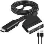 ZZOSRDR Scart to HDMI Converter, Scart to HDMI Cable with 720P/1080P Switch, wi