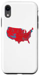 Coque pour iPhone XR Red Wave Carte des États-Unis dans l'élection présidentielle de 2024