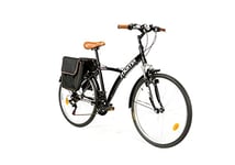 moma bikes Vélo Trekking, Hybrid 26", Aluminium, Shimano 18V, Suspension Avant