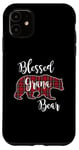 Coque pour iPhone 11 Blessed Grana Bear Plaid écossais rouge Cadeau amusant pour grand-mère