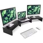 Dual Monitor Stand Riser for 2 Monitors - Desktop Organizer Stand -