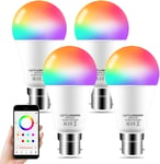 Alexa Light Bulbs 100W Equivalent, Bluetooth Smart 4 Packs - Warm White - Rgb 