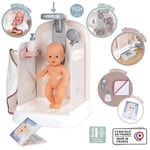 Baby Nurse - Douche - Cape de bain + pousse mousse - Douchette amovible et focntionnel - Pour poupons jusqu'à 40 cm