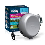 Minky VT20500103 Retractable Reel Washing Line with 15 m of Drying Space, Grey