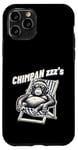 Coque pour iPhone 11 Pro Jeu de mots drôle de singe chimpanzé « Chimpan-zzz »