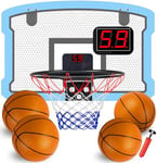 TEUVO Mini Panier Basket Intérieur avec Scorer Automatique, Panier Basket Enfants pour Chambre/Bureau/Mural/Porte Mini Hoop Basketball Toys Jouet Cadeau pour 3 5 6 7 8 9 10 12 Ans Garçon Fille Enfants