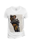 T-Shirt Homme Col V Apex Legends Mirage Battle Royale Jeux Video