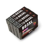 BBUNIT 4pcs 603XL Black Ink Cartridges Replacement for Epson 603 Compatible with Epson Home XP-3100 XP-4100 XP-2100 XP-2105 XP-3105 XP-4105, WF-2810DWF WF-2830DWF WF-2835DWF WF-2850DWF