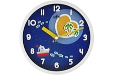 MPM Quality, Horloge Murale, Blanc/Bleu, 314 x 45 mm