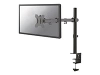 Neomounts monitor deskmount single 10-32inch clamp/grommet vesa75-100 full motion tilt swivel black