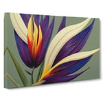 The Bird Of Paradise Flower Vol.1 Canvas Wall Art Print Ready to Hang, Framed Picture for Living Room Bedroom Home Office Décor, 30x20 Inch (76x50 cm)