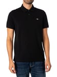 GANT Mens Shield Short Sleeve Pique Polo Shirt Black XXL